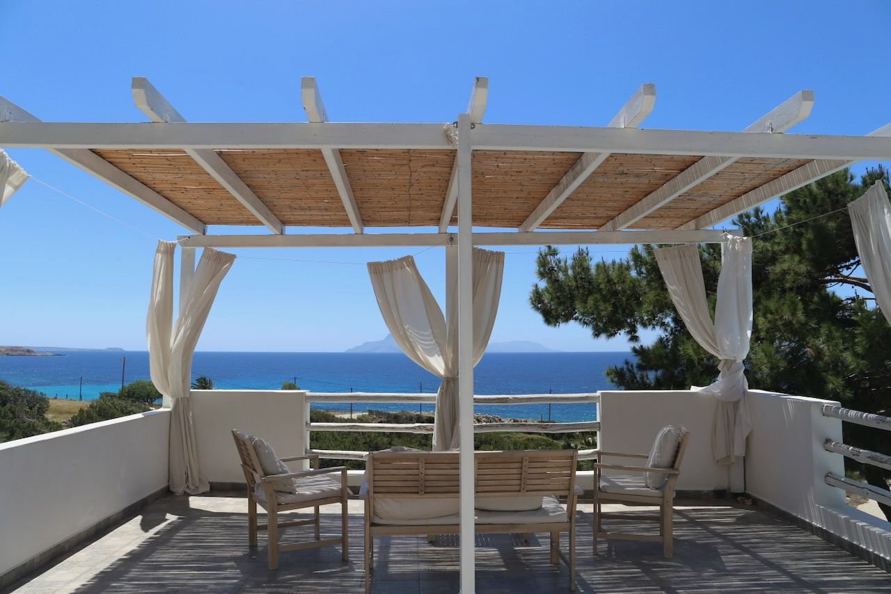 A private sea-view terrace at the retreat