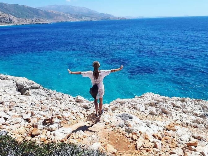 Hiking above the Aegean Sea