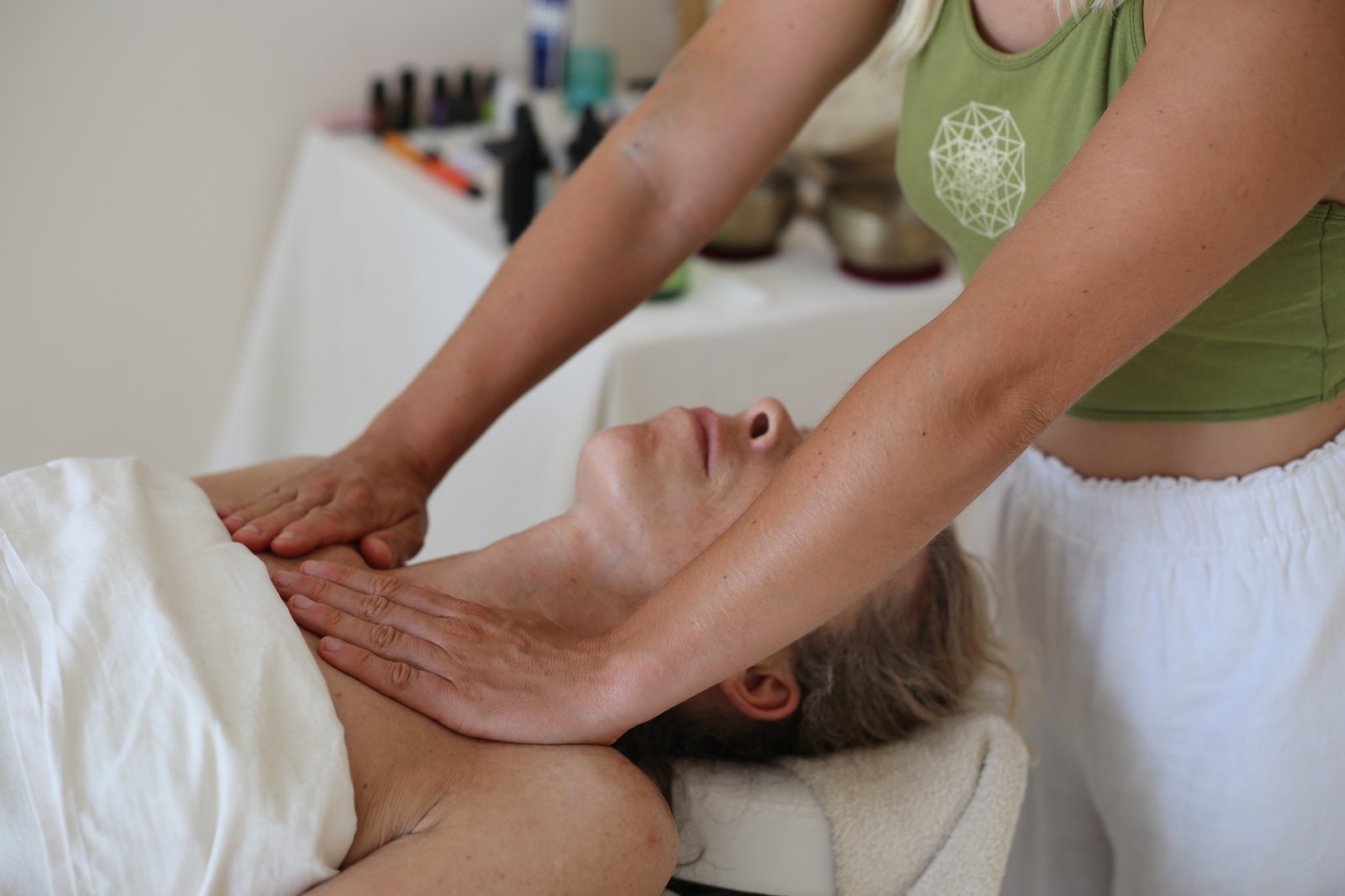 A healing treatment at Kathy's Island Retreat